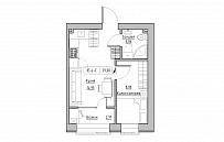 Планування 1-к квартира площею 29м2, KS-019-01/0009.