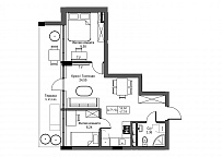 Планування 2-к квартира площею 47.59м2, UM-003-07/0076.