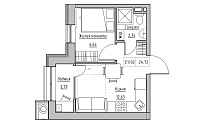 Планування 1-к квартира площею 24.72м2, KS-010-01/0013.