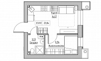 Planning 1-rm flats area 23.84m2, KS-014-01/0011.