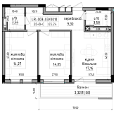 Planning 2-rm flats area 65.24m2, LR-003-03/0010.