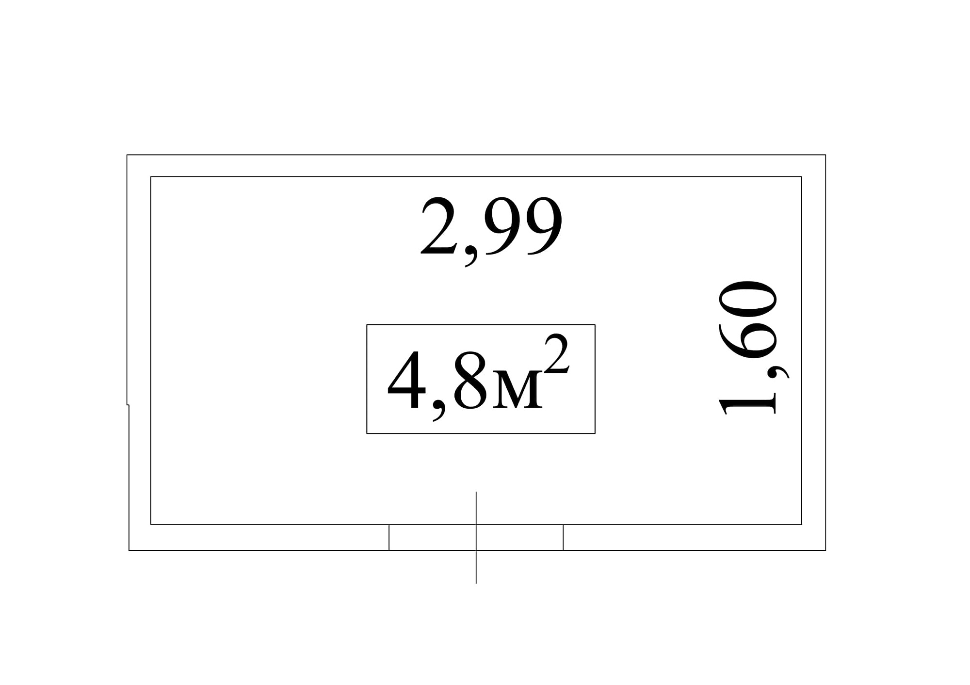 Планування Комора площею 4.8м2, AB-01-м1/К0033.