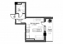 Планування Smart-квартира площею 23.19м2, UM-007-08/0008.