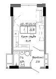 Planning Smart flats area 22.15m2, AB-19-06/00006.