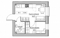Planning 1-rm flats area 23.84m2, KS-018-05/0014.