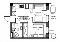 Planning 1-rm flats area 27.62m2, UM-003-08/0078.