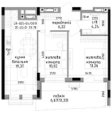 Планировка 2-к квартира площей 59.78м2, LR-005-04/0019.
