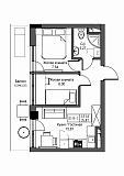 Planning 2-rm flats area 35.87m2, UM-001-09/0012.