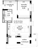 Планировка 1-к квартира площей 50.53м2, LR-005-06/0044.
