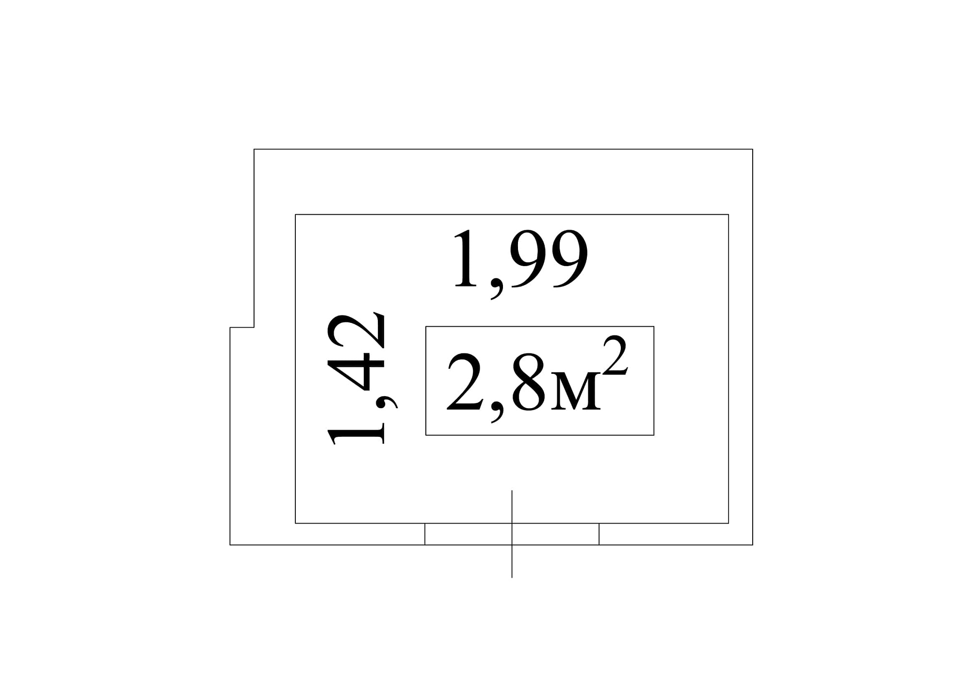 Планування Комора площею 2.8м2, AB-01-м1/К0019.