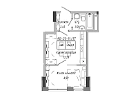 Планировка 1-к квартира площей 26.53м2, 9f6ae8a3-a23f-11ed-bab4-00155d42e31d.
