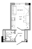 Планування Smart-квартира площею 18.72м2, AB-21-14/00111.