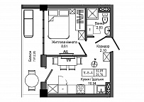 Планування 1-к квартира площею 26.76м2, UM-006-03/0011.