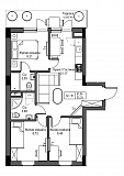 Планування 3-к квартира площею 55.26м2, UM-003-04/0030.