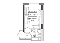 Планування Smart-квартира площею 22.41м2, AB-20-13/00112.