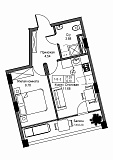 Планування 1-к квартира площею 32.1м2, UM-004-06/0014.