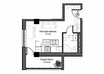 Планування Smart-квартира площею 24.78м2, UM-007-03/0010.
