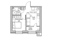 Планування 1-к квартира площею 28.33м2, KS-009-03/0013.