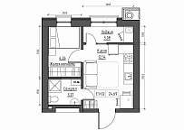 Планування 1-к квартира площею 24.69м2, KS-011-02/0014.