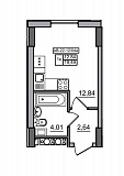 Planning Smart flats area 19.49m2, AB-22-04/0004а.
