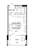 Планування Smart-квартира площею 28.83м2, AB-19-06/00014.
