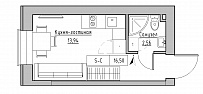 Планування Smart-квартира площею 16.5м2, KS-020-05/0014.