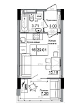 Планування Smart-квартира площею 29.01м2, AB-12-04/00002.