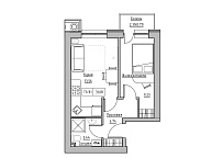 Планування 1-к квартира площею 31.68м2, KS-011-04/0013.