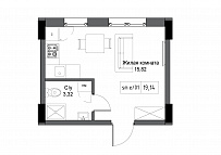 Планування Smart-квартира площею 19.14м2, UM-003-02/0016.