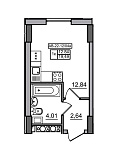 Planning Smart flats area 19.49m2, AB-22-10/0004а.