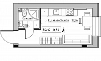 Планування Smart-квартира площею 16.5м2, KS-015-01/0005.